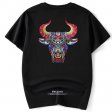 Men Tee Summer Casual Bull head embroidered T-shirt