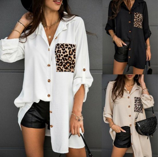 Women Fashion Summer T shirt Casual Leopard Print T Shirt