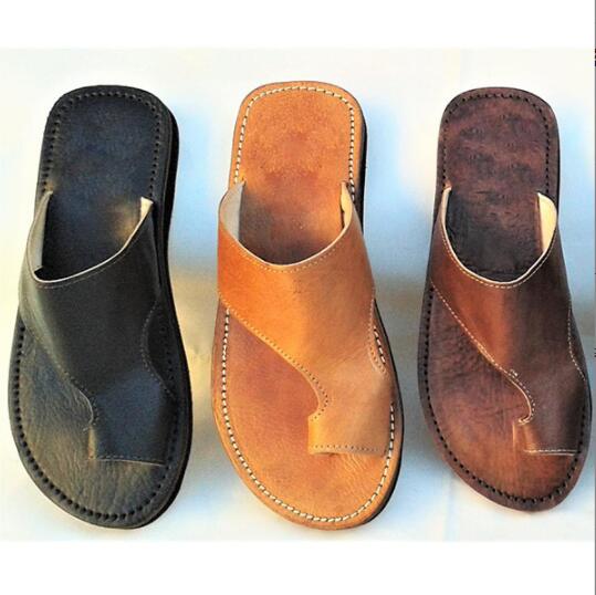 Men casual Slipper shoes Leather Business Sandal Slipper